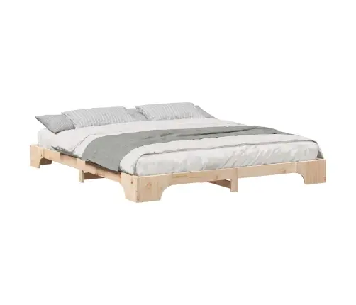 Grīdas Gultas Rāmis Brūna 200 X 210 Cm Priedes Masīvkoks Vidaxl