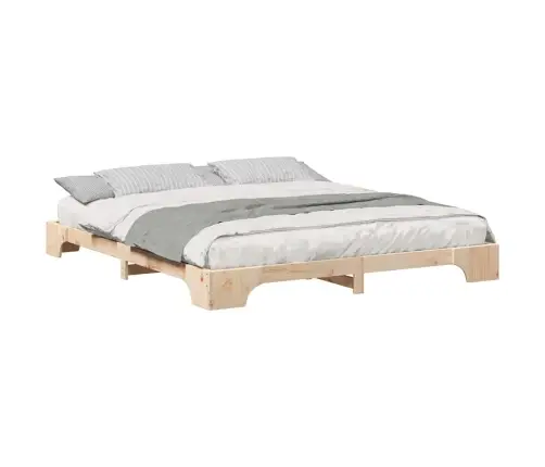 Grīdas Gultas Rāmis Brūna 200 X 210 Cm Priedes Masīvkoks Vidaxl