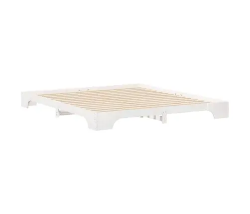 Grīdas Gultas Rāmis Ar Uzglabāšanu Balts 200 X 210 Cm Koka Vidaxl