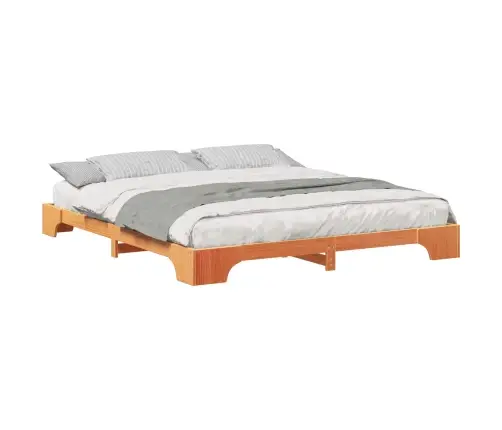 Grīdas Gultas Rāmis Ar Uzglabāšanu Brūna 200 X 210 Cm Koka Vidaxl