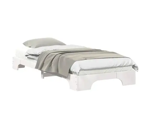 Grīdas Gultas Rāmis Balts 100 X 220 Cm Priedes Masīvkoks Vidaxl