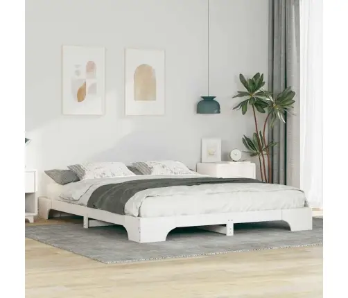 Lovos Rėmas Balta 160 X 220 Cm Kietos Pušies Mediena