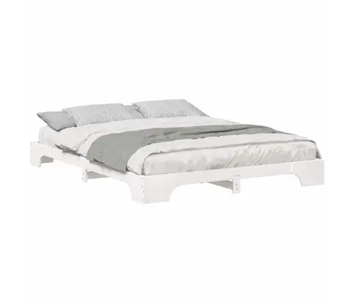 Lovos Rėmas Balta 160 X 220 Cm Kietos Pušies Mediena