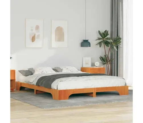 Lovos Rėmas Ruda 160 X 220 Cm Kietos Pušies Mediena