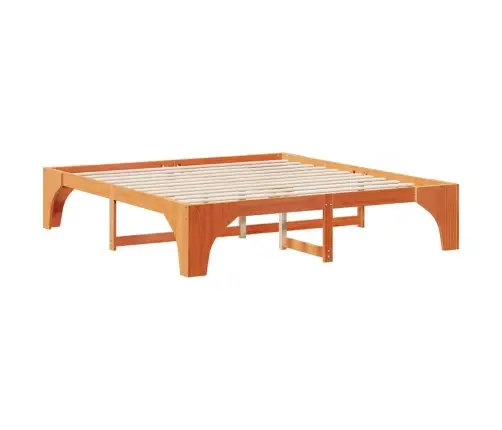 Grīdas Gultas Rāmis Brūna 200 X 200 Cm Priedes Masīvkoks Vidaxl