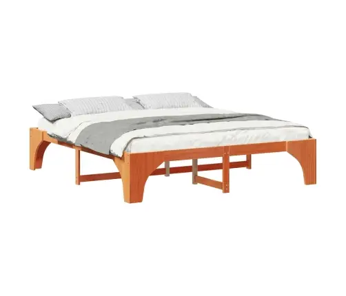 Grīdas Gultas Rāmis Brūna 200 X 200 Cm Priedes Masīvkoks Vidaxl