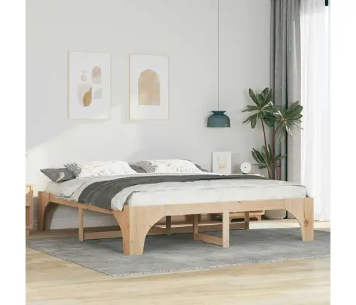 Grīdas Gultas Rāmis Brūna 180 X 200 Cm Priedes Masīvkoks Vidaxl