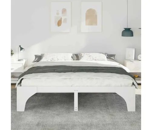 Voodi Raam Valge 180 X 200 Cm Tahke Mänd