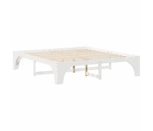 Voodi Raam Valge 180 X 200 Cm Tahke Mänd