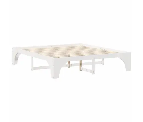 Voodi Raam Valge 180 X 200 Cm Tahke Mänd