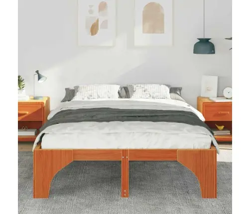 Grīdas Gultas Rāmis Brūna 160 X 200 Cm Priedes Masīvkoks Vidaxl