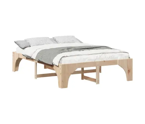 Grīdas Gultas Rāmis Brūna 140 X 200 Cm Priedes Masīvkoks Vidaxl