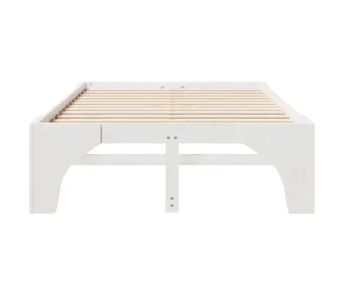 Voodi Raam Valge 120 X 200 Cm Tahke Mänd