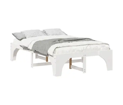 Voodi Raam Valge 120 X 200 Cm Tahke Mänd