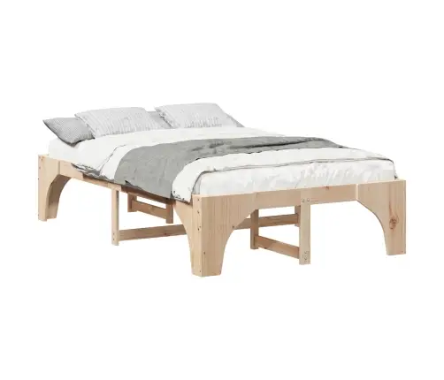Grīdas Gultas Rāmis Brūna 140 X 190 Cm Priedes Masīvkoks Vidaxl