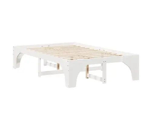 Grīdas Gultas Rāmis Balts 140 X 190 Cm Priedes Masīvkoks Vidaxl
