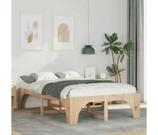 Voodi Raam Pruun 135 X 190 Cm Tahke Mänd