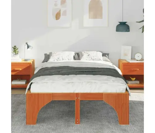 Põrandavoodiraam Ladustamisega Pruun 135 X 190 Cm Mänd