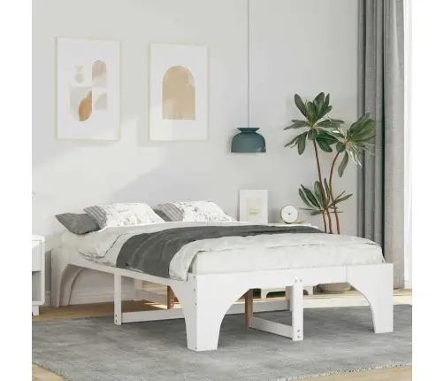 Grīdas Gultas Rāmis Balts 120 X 190 Cm Priedes Masīvkoks Vidaxl