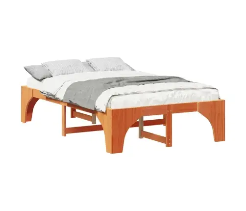 Grīdas Gultas Rāmis Brūna 120 X 190 Cm Priedes Masīvkoks Vidaxl