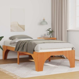 Põrandavoodiraam Ladustamisega Pruun 100 X 200 Cm Männipuit