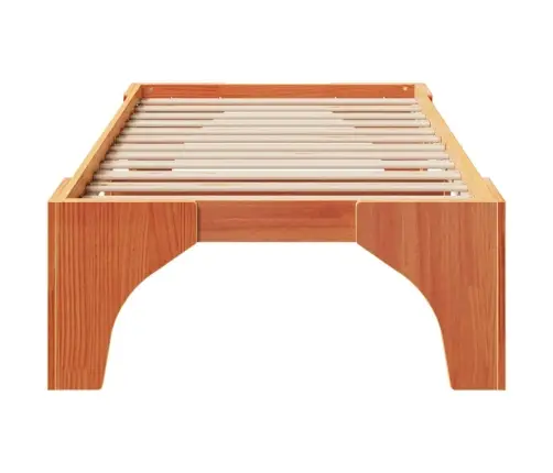 Grīdas Gultas Rāmis Brūna 100 X 200 Cm Priedes Masīvkoks Vidaxl