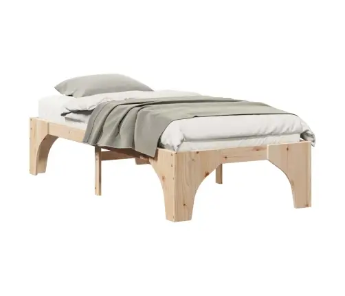 Grīdas Gultas Rāmis Brūna 90 X 200 Cm Priedes Masīvkoks Vidaxl