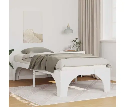 Grīdas Gultas Rāmis Balts 75 X 190 Cm Priedes Masīvkoks Vidaxl