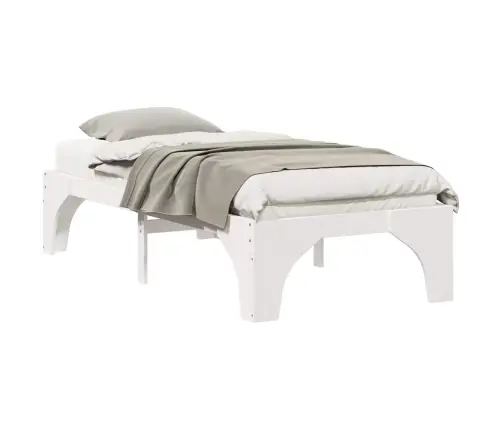 Voodi Raam Valge 75 X 190 Cm Tahke Mänd