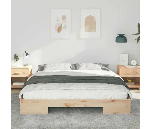 Põrandavoodiraam Ladustamisega Pruun 200 X 200 Cm Männipuit