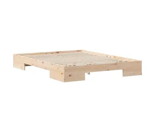 Grīdas Gultas Rāmis Brūna 150 X 200 Cm Priedes Masīvkoks Vidaxl