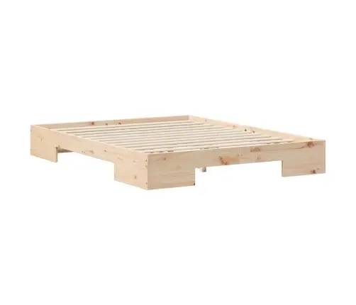 Grīdas Gultas Rāmis Brūna 140 X 200 Cm Priedes Masīvkoks Vidaxl