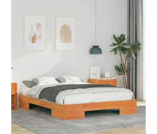 Grīdas Gultas Rāmis Brūna 120 X 200 Cm Priedes Masīvkoks Vidaxl