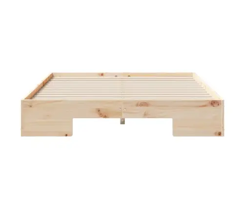 Grindų Lovos Rėmas Su Saugykla Ruda 140 X 190 Cm Pušies Masyvas