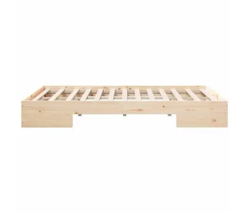 Grindų Lovos Rėmas Su Saugykla Ruda 140 X 190 Cm Pušies Masyvas