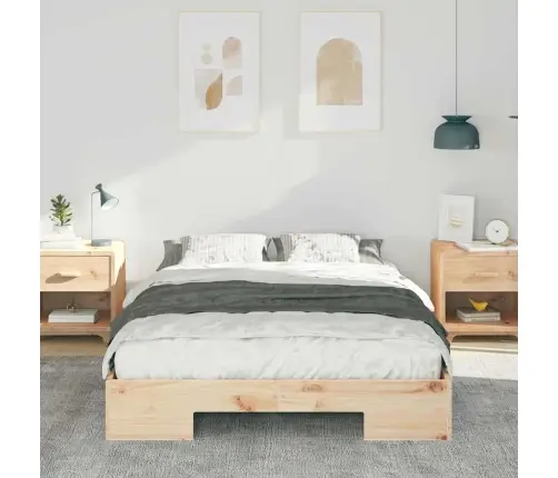 Grīdas Gultas Rāmis Brūna 120 X 190 Cm Priedes Masīvkoks Vidaxl