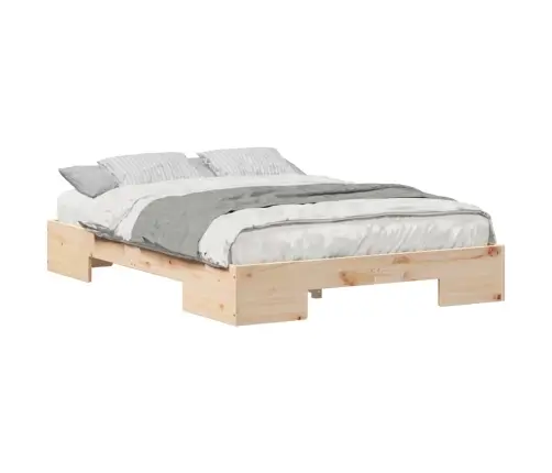 Grīdas Gultas Rāmis Brūna 120 X 190 Cm Priedes Masīvkoks Vidaxl