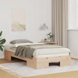 Grīdas Gultas Rāmis Brūna 100 X 200 Cm Priedes Masīvkoks Vidaxl