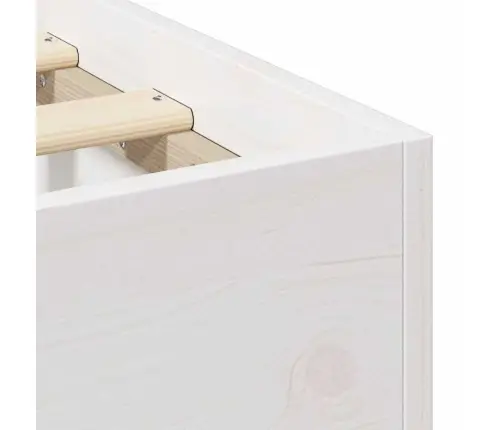 Põrandavoodiraam Ladustamisega Valge 90 X 190 Cm Männipuit