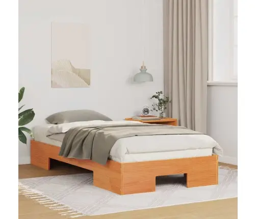 Põrandavoodiraam Ladustamisega Pruun 90 X 190 Cm Männipuit