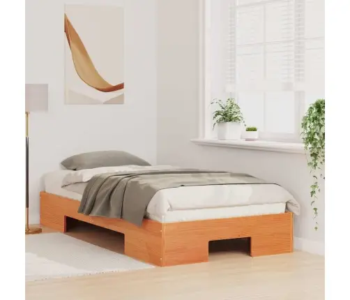 Põrandavoodiraam Ladustamisega Pruun 90 X 190 Cm Männipuit