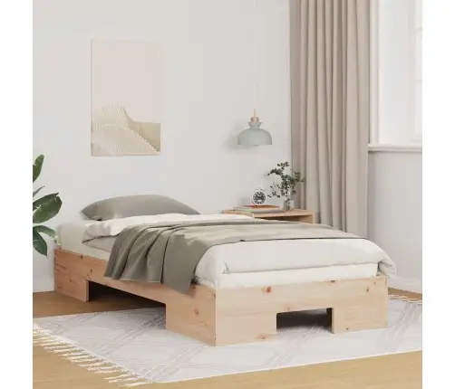 Grindų Lovos Rėmas Su Saugykla Ruda 75 X 190 Cm Pušies Masyvas