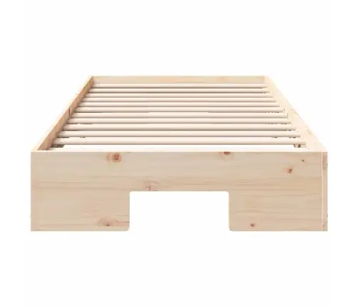 Grindų Lovos Rėmas Su Saugykla Ruda 75 X 190 Cm Pušies Masyvas