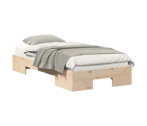 Grindų Lovos Rėmas Su Saugykla Ruda 75 X 190 Cm Pušies Masyvas