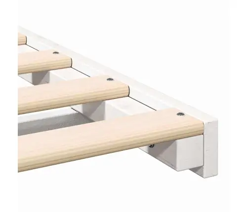 Grīdas Gultas Rāmis Balts 200 X 200 Cm Priedes Masīvkoks Vidaxl