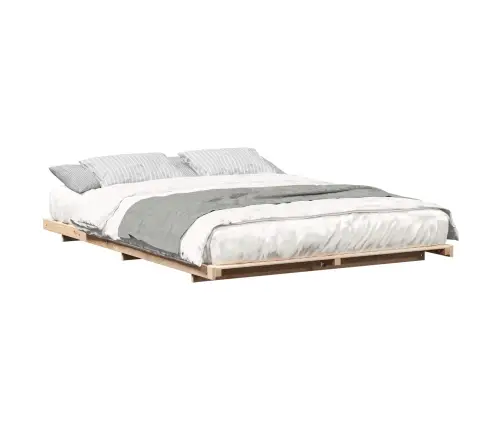 Grīdas Gultas Rāmis Brūna 150 X 200 Cm Priedes Masīvkoks Vidaxl