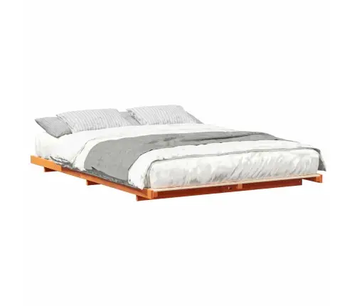 Grīdas Gultas Rāmis Vaska Brūna 140 X 200 Cm Priedes Masīvkoks Vidaxl