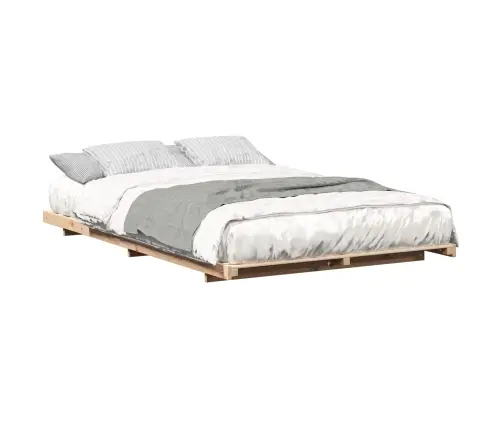 Grīdas Gultas Rāmis Brūna 140 X 190 Cm Priedes Masīvkoks Vidaxl