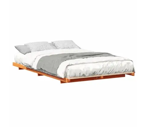 Grīdas Gultas Rāmis Vaska Brūna 140 X 190 Cm Priedes Masīvkoks Vidaxl