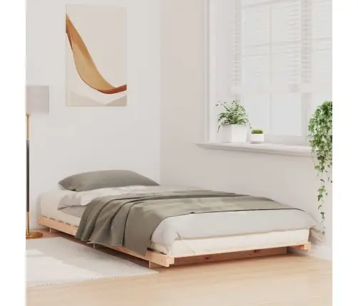 Grindų Lovos Rėmas Ruda 90 X 200 Cm Pušies Masyvas